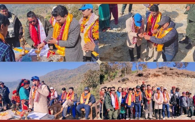 तारकेश्वरका अध्यक्ष अधिकारीबाट देउराली गुरु डामर गुम्बा शिलान्यास